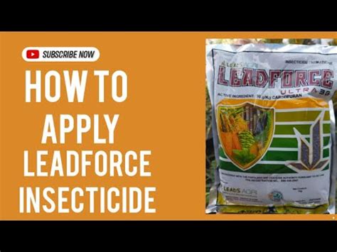 How To Apply Leadforce Insecticide .